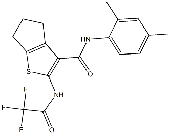 N-(2,4-dimethylphenyl)-2-[(trifluoroacetyl)amino]-5,6-dihydro-4H-cyclopenta[b]thiophene-3-carboxamide Struktur