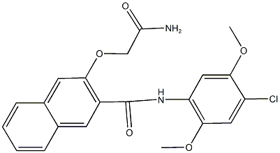 3-(2-amino-2-oxoethoxy)-N-(4-chloro-2,5-dimethoxyphenyl)-2-naphthamide Struktur