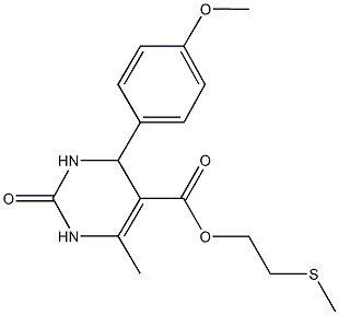 2-(methylsulfanyl)ethyl 4-(4-methoxyphenyl)-6-methyl-2-oxo-1,2,3,4-tetrahydro-5-pyrimidinecarboxylate Struktur