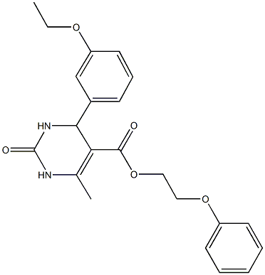 2-phenoxyethyl 4-(3-ethoxyphenyl)-6-methyl-2-oxo-1,2,3,4-tetrahydro-5-pyrimidinecarboxylate Struktur