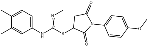 1-(4-methoxyphenyl)-2,5-dioxo-3-pyrrolidinyl N'-(3,4-dimethylphenyl)-N-methylimidothiocarbamate Struktur