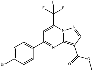 methyl 5-(4-bromophenyl)-7-(trifluoromethyl)pyrazolo[1,5-a]pyrimidine-3-carboxylate Struktur