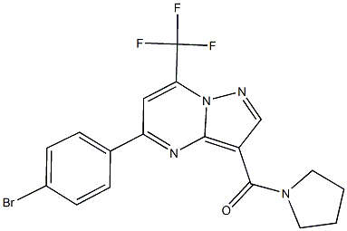 5-(4-bromophenyl)-3-(1-pyrrolidinylcarbonyl)-7-(trifluoromethyl)pyrazolo[1,5-a]pyrimidine Struktur