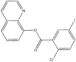 8-quinolinyl 2-chloro-5-iodobenzoate Struktur