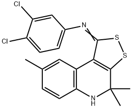 N-(3,4-dichlorophenyl)-N-(4,4,8-trimethyl-4,5-dihydro-1H-[1,2]dithiolo[3,4-c]quinolin-1-ylidene)amine Struktur