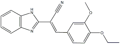 2-(1H-benzimidazol-2-yl)-3-(4-ethoxy-3-methoxyphenyl)acrylonitrile Struktur