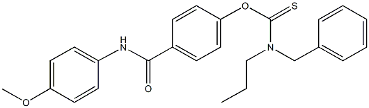 O-{4-[(4-methoxyanilino)carbonyl]phenyl} benzyl(propyl)thiocarbamate Struktur