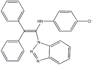 N-[1-(1H-1,2,3-benzotriazol-1-yl)-2,2-diphenylvinyl]-4-chloroaniline Struktur