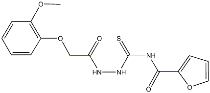 N-({2-[(2-methoxyphenoxy)acetyl]hydrazino}carbothioyl)-2-furamide Struktur