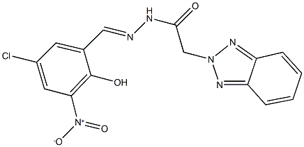 2-(2H-1,2,3-benzotriazol-2-yl)-N'-{5-chloro-2-hydroxy-3-nitrobenzylidene}acetohydrazide Struktur