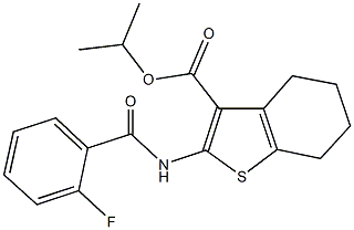 isopropyl 2-[(2-fluorobenzoyl)amino]-4,5,6,7-tetrahydro-1-benzothiophene-3-carboxylate Struktur