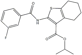 isopropyl 2-[(3-fluorobenzoyl)amino]-4,5,6,7-tetrahydro-1-benzothiophene-3-carboxylate Struktur