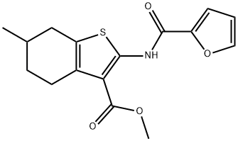 methyl 2-(2-furoylamino)-6-methyl-4,5,6,7-tetrahydro-1-benzothiophene-3-carboxylate Struktur