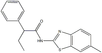 N-(6-methyl-1,3-benzothiazol-2-yl)-2-phenylbutanamide Struktur