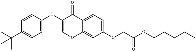 pentyl {[3-(4-tert-butylphenoxy)-4-oxo-4H-chromen-7-yl]oxy}acetate Struktur