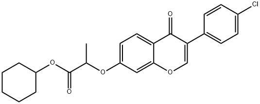 cyclohexyl 2-{[3-(4-chlorophenyl)-4-oxo-4H-chromen-7-yl]oxy}propanoate Struktur