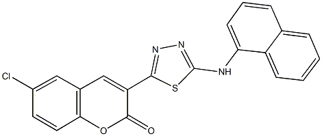 6-chloro-3-[5-(naphthalen-1-ylamino)-1,3,4-thiadiazol-2-yl]-2H-chromen-2-one Struktur