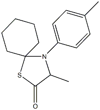 3-methyl-4-(4-methylphenyl)-1-thia-4-azaspiro[4.5]decan-2-one Struktur