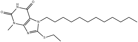 7-dodecyl-8-(ethylsulfanyl)-3-methyl-3,7-dihydro-1H-purine-2,6-dione Struktur