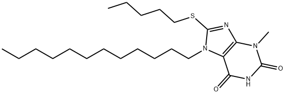 7-dodecyl-3-methyl-8-(pentylsulfanyl)-3,7-dihydro-1H-purine-2,6-dione Struktur