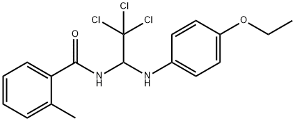 2-methyl-N-[2,2,2-trichloro-1-(4-ethoxyanilino)ethyl]benzamide Struktur