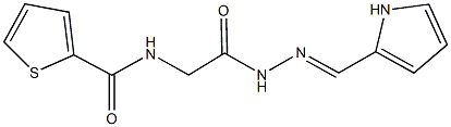 N-{2-oxo-2-[2-(1H-pyrrol-2-ylmethylene)hydrazino]ethyl}-2-thiophenecarboxamide Struktur