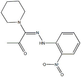 1-({2-nitrophenyl}hydrazono)-1-(1-piperidinyl)acetone Struktur