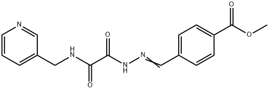 methyl 4-(2-{oxo[(3-pyridinylmethyl)amino]acetyl}carbohydrazonoyl)benzoate Struktur