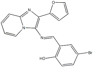 4-bromo-2-({[2-(2-furyl)imidazo[1,2-a]pyridin-3-yl]imino}methyl)phenol Struktur