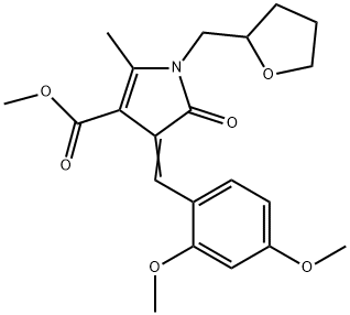 methyl 4-(2,4-dimethoxybenzylidene)-2-methyl-5-oxo-1-(tetrahydro-2-furanylmethyl)-4,5-dihydro-1H-pyrrole-3-carboxylate Struktur