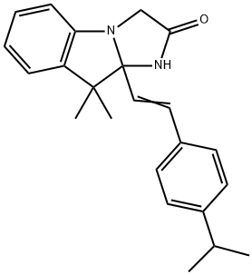 9a-[2-(4-isopropylphenyl)vinyl]-9,9-dimethyl-9,9a-dihydro-1H-imidazo[1,2-a]indol-2(3H)-one Struktur