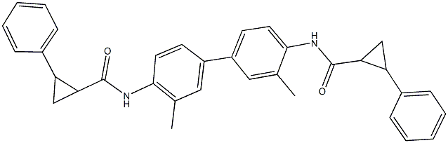 N-(3,3'-dimethyl-4'-{[(2-phenylcyclopropyl)carbonyl]amino}[1,1'-biphenyl]-4-yl)-2-phenylcyclopropanecarboxamide Struktur