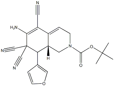 tert-butyl 6-amino-5,7,7-tricyano-8-(3-furyl)-3,7,8,8a-tetrahydro-2(1H)-isoquinolinecarboxylate Struktur