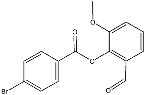 2-formyl-6-methoxyphenyl 4-bromobenzoate Struktur