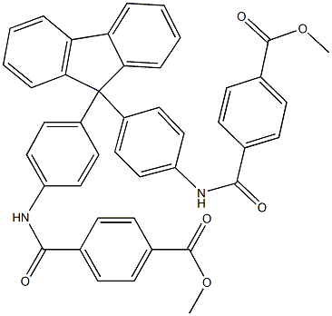 methyl 4-({4-[9-(4-{[4-(methoxycarbonyl)benzoyl]amino}phenyl)-9H-fluoren-9-yl]anilino}carbonyl)benzoate Struktur