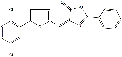 4-{[5-(2,5-dichlorophenyl)-2-furyl]methylene}-2-phenyl-1,3-oxazol-5(4H)-one Struktur