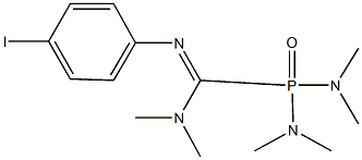 bis(dimethylamino)-N'-(4-iodophenyl)-N,N-dimethylphosphinecarboximidamide oxide Struktur