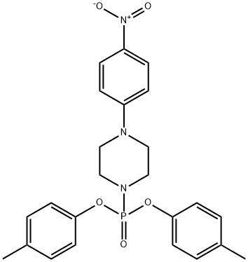 bis(4-methylphenyl) 4-{4-nitrophenyl}-1-piperazinylphosphonate Struktur