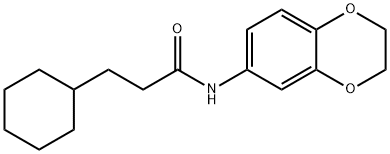 3-cyclohexyl-N-(2,3-dihydro-1,4-benzodioxin-6-yl)propanamide Struktur