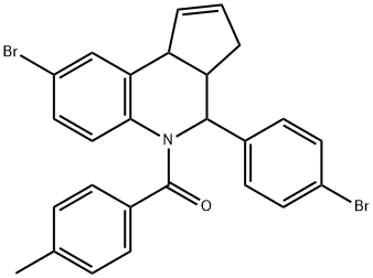 8-bromo-4-(4-bromophenyl)-5-(4-methylbenzoyl)-3a,4,5,9b-tetrahydro-3H-cyclopenta[c]quinoline Struktur