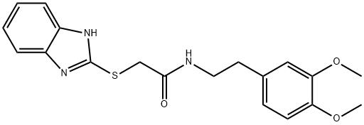 2-(1H-benzimidazol-2-ylsulfanyl)-N-[2-(3,4-dimethoxyphenyl)ethyl]acetamide Struktur