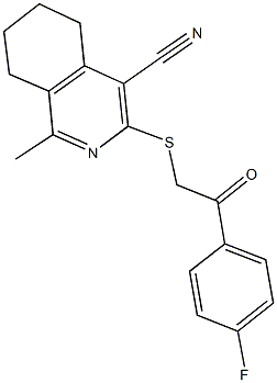 3-{[2-(4-fluorophenyl)-2-oxoethyl]sulfanyl}-1-methyl-5,6,7,8-tetrahydro-4-isoquinolinecarbonitrile Struktur