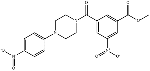 methyl 3-nitro-5-[(4-{4-nitrophenyl}-1-piperazinyl)carbonyl]benzoate Struktur