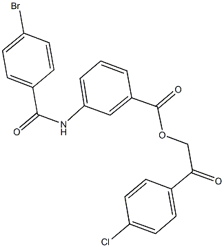 2-(4-chlorophenyl)-2-oxoethyl 3-[(4-bromobenzoyl)amino]benzoate Struktur