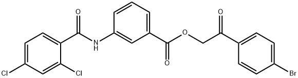 2-(4-bromophenyl)-2-oxoethyl 3-[(2,4-dichlorobenzoyl)amino]benzoate Struktur