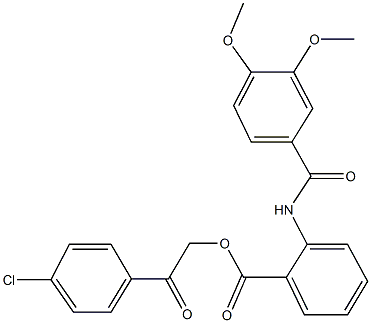 2-(4-chlorophenyl)-2-oxoethyl 2-[(3,4-dimethoxybenzoyl)amino]benzoate Struktur