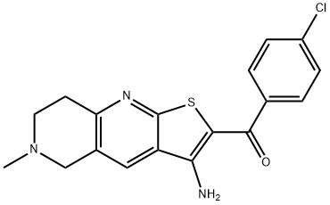 (3-amino-6-methyl-5,6,7,8-tetrahydrothieno[2,3-b][1,6]naphthyridin-2-yl)(4-chlorophenyl)methanone Struktur