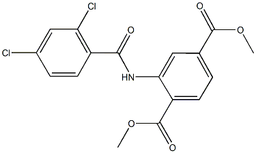 dimethyl 2-{[(2,4-dichlorophenyl)carbonyl]amino}benzene-1,4-dicarboxylate Struktur