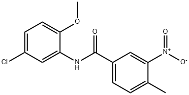 N-[5-chloro-2-(methyloxy)phenyl]-3-nitro-4-methylbenzamide Struktur