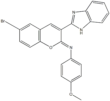 N-[3-(1H-benzimidazol-2-yl)-6-bromo-2H-chromen-2-ylidene]-N-(4-methoxyphenyl)amine Struktur